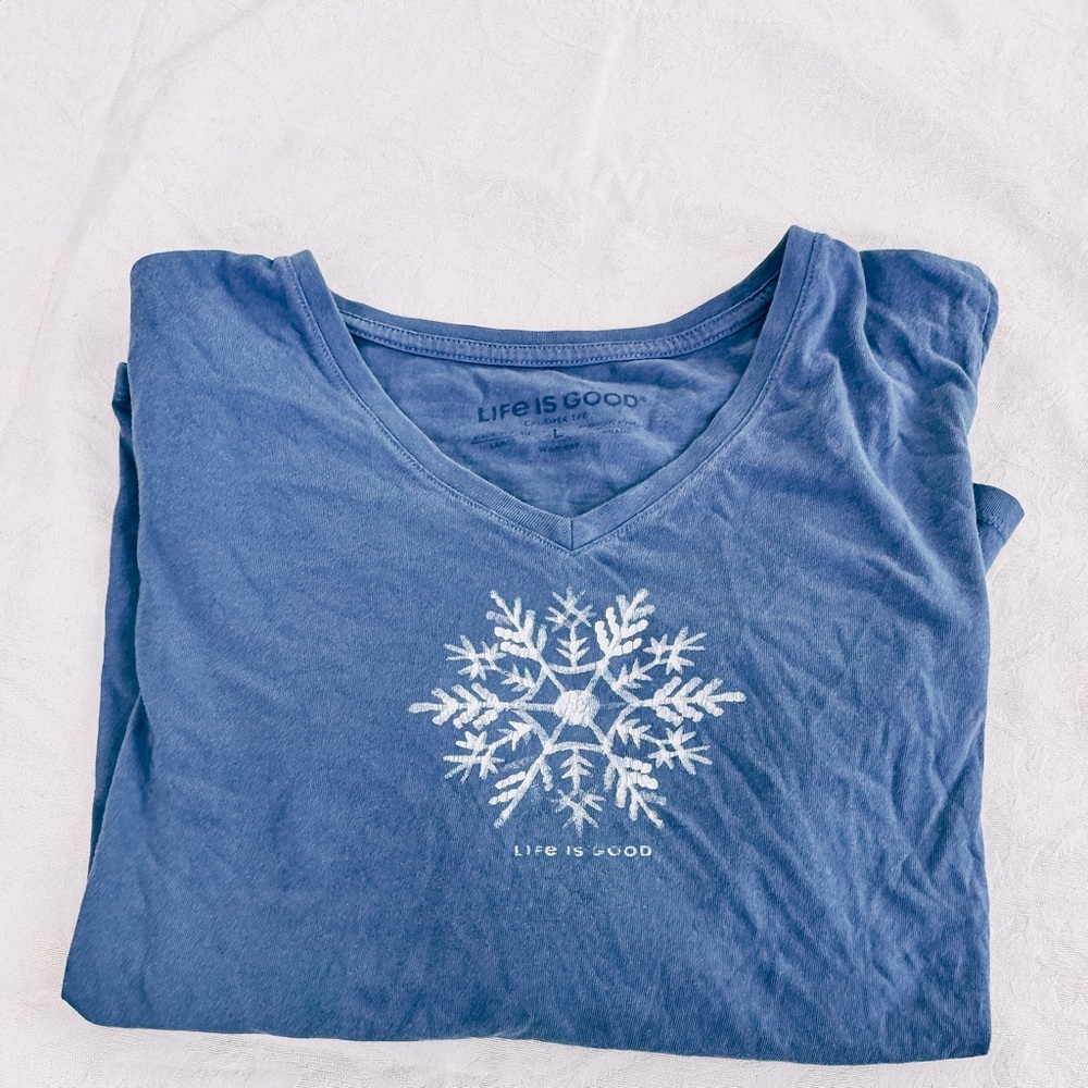 Holiday Life is Good Womens Large Long Sleeve Tee